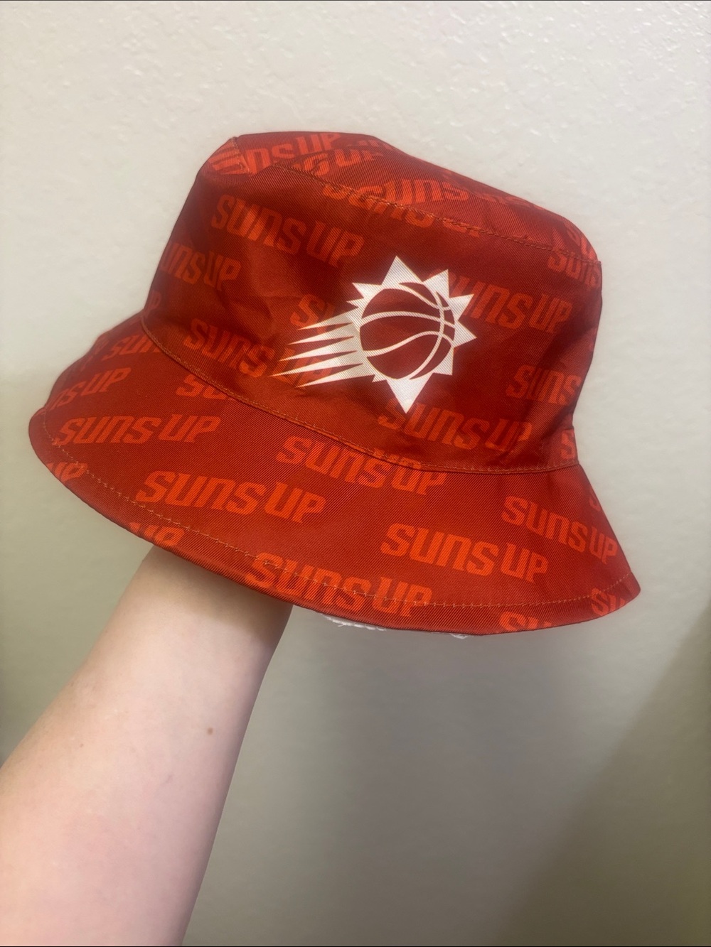 New Adult Size Phoenix Sun’s Logo Orange Bucket Hat with white interior